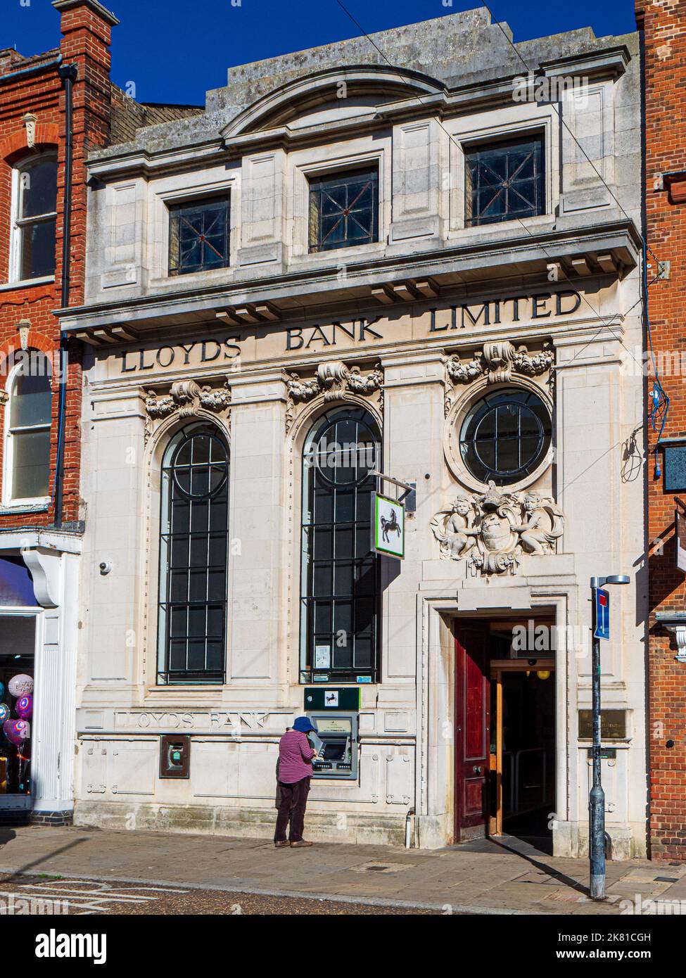 Lloyds Bank Branch - filiale Lloyds Bank in stile tradizionale a St Ives Cambridgeshire. Foto Stock