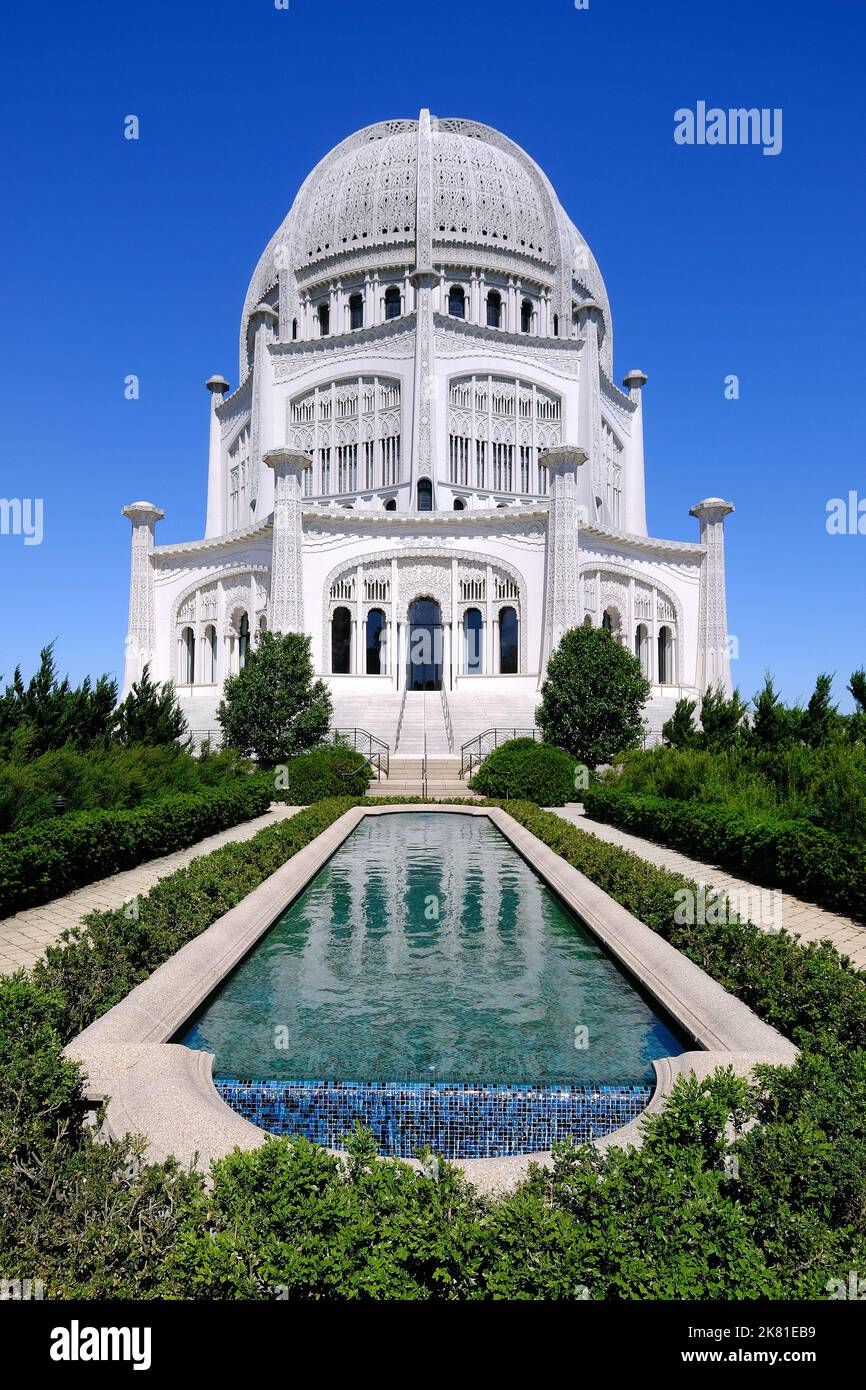 Bahai Tempel, Casa di culto, Wilmette, Illinois, USA Foto Stock