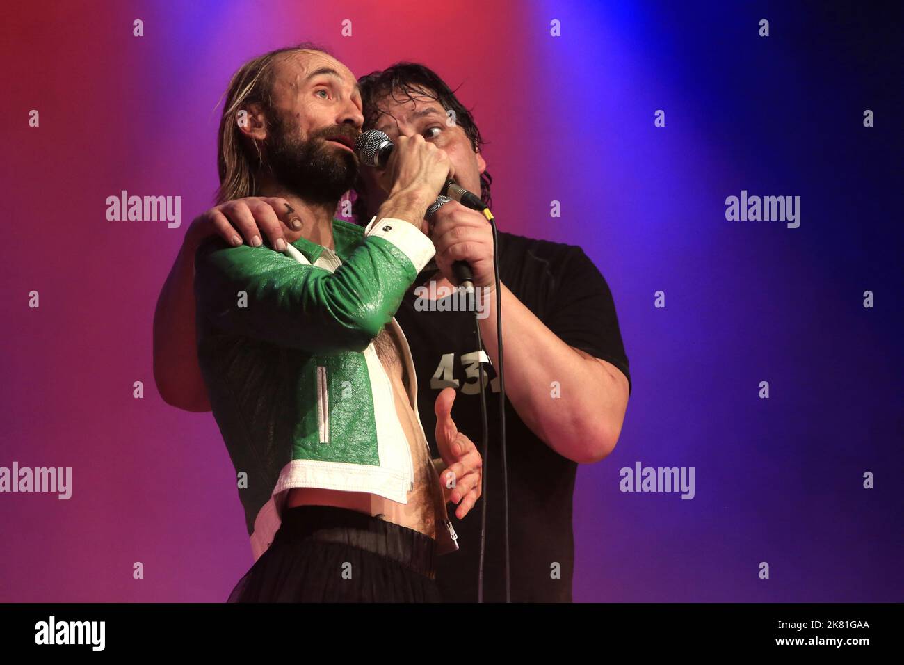 Les Chiche Capon : Patrick De Valette et Ricardo la Giudice. 32ème Festival Mont-Blanc Humour. Marte 2016. Saint-Gervais-les-Bains. Alta Savoia. Auvers Foto Stock