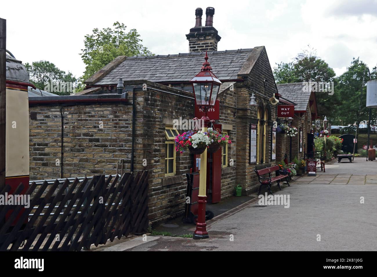 Lato piattaforma della stazione di Oxenhope sulla ferrovia di Keighley & Worth Valley Foto Stock