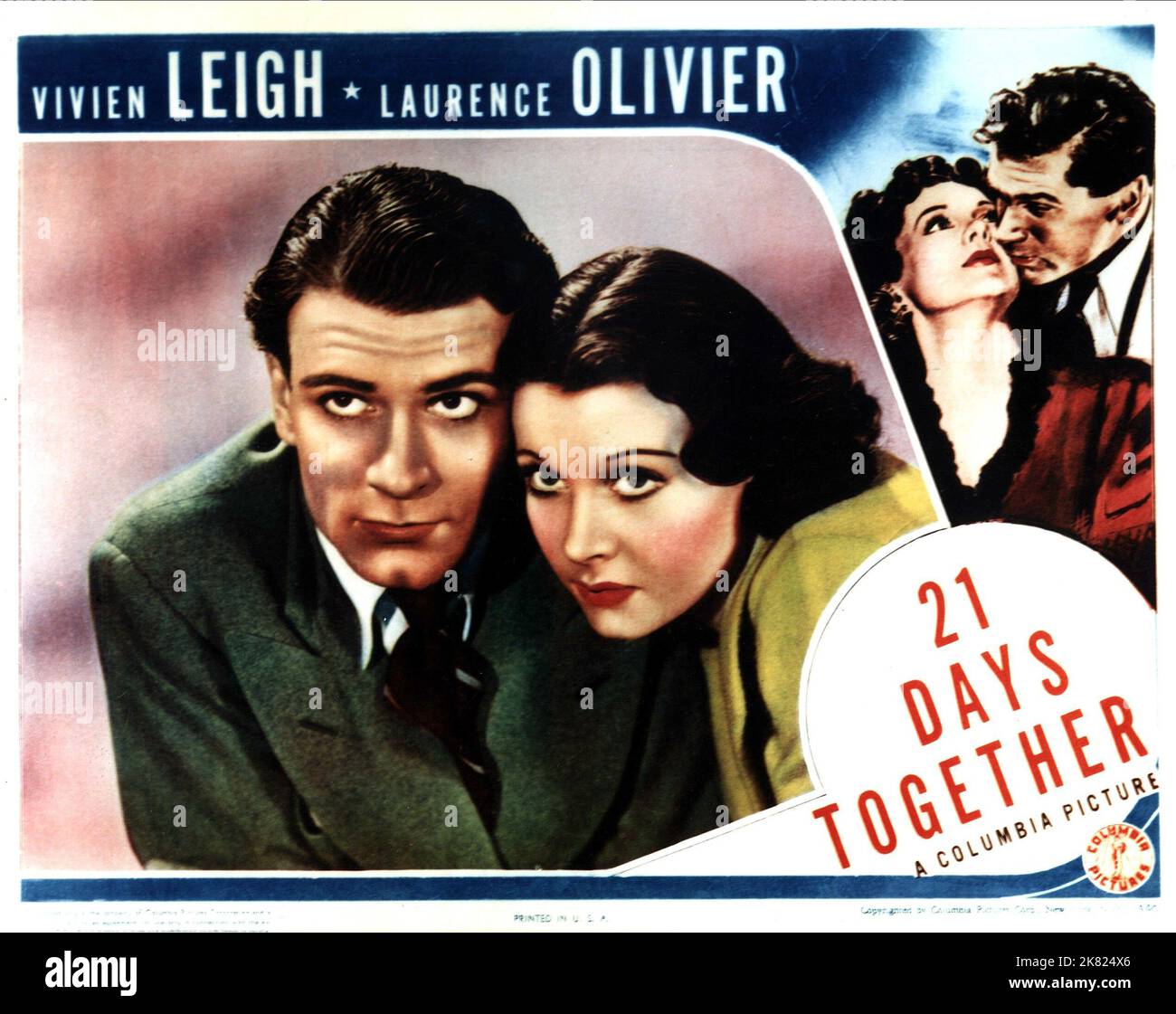 Laurence Olivier & Vivien Leigh Film 21 Days Together (1944) personaggi: LARRY DURRANT & WANDA regista: Basil Dean 07 gennaio 1940 **ATTENZIONE** questa fotografia è ad uso esclusivamente editoriale ed è copyright della LONDON Film PRODUCTION e/o del fotografo assegnato dalla Film or Production Company e può essere riprodotta solo da pubblicazioni in concomitanza con la promozione del suddetto Film. È richiesto un credito obbligatorio alla LONDON Film PRODUCTION. Il fotografo deve essere accreditato anche se conosciuto. Nessun uso commerciale può essere concesso senza l'autorizzazione scritta di The Film Company. Foto Stock