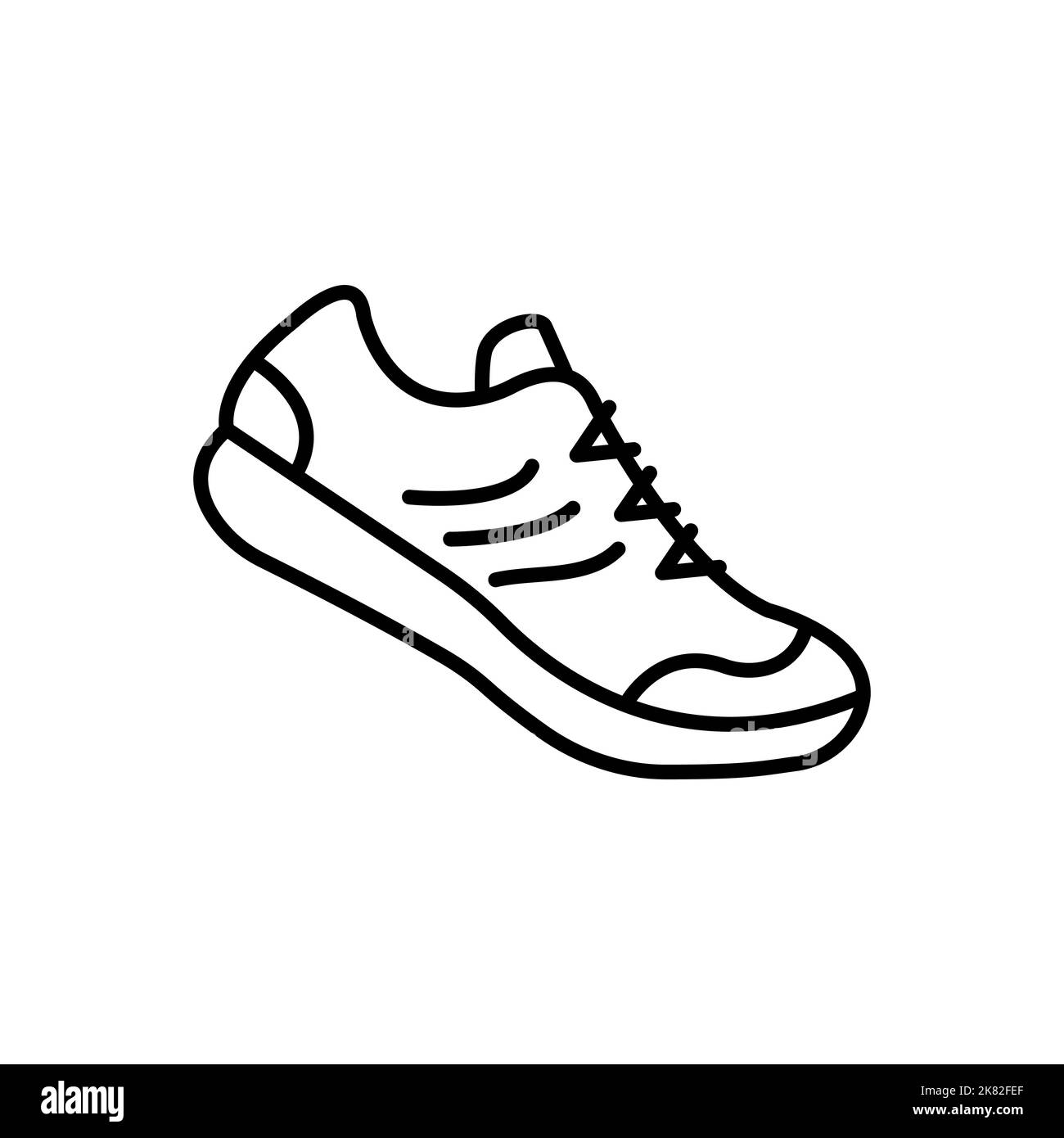 Icona linea nera delle sneakers. Pittogramma per pagina web, app mobile, promo. Tratto modificabile. Illustrazione Vettoriale