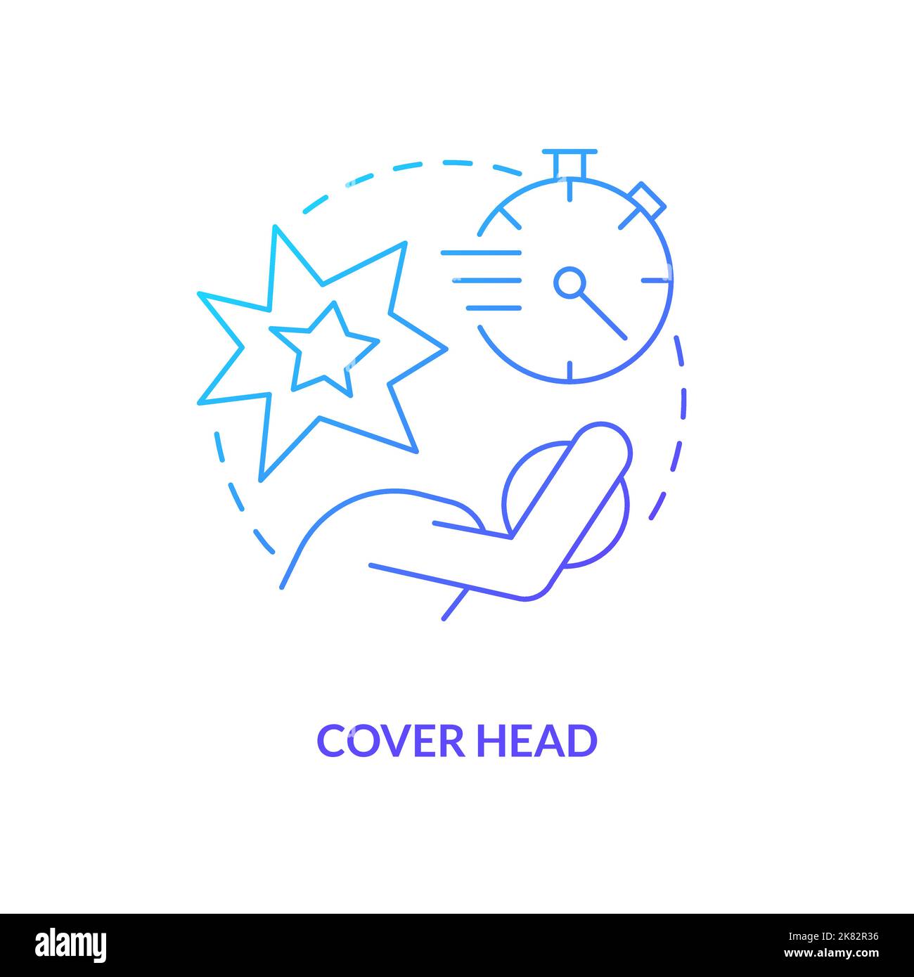 Icona del concetto gradiente blu della testa di copertina Illustrazione Vettoriale