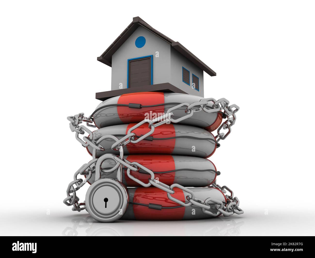 3D immagine Home su blocco salvavalvole Foto Stock