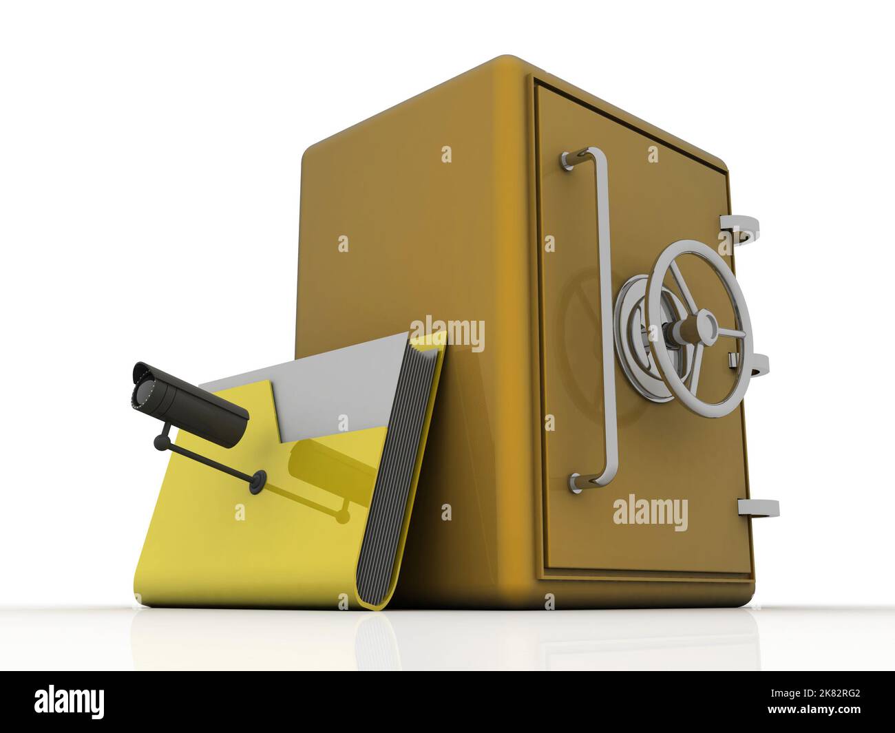 cartella di rendering 3D con Locker sotto la telecamera TVCC Foto Stock