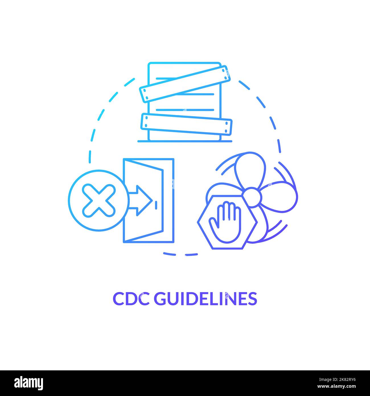 CDC linee guida blu icona del concetto di gradiente Illustrazione Vettoriale