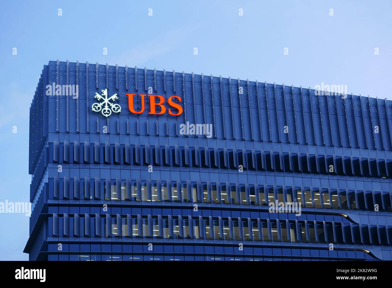 Singapore Orchard Road 2022 giugno. Edifici urbani finanziari UBS. Foto Stock