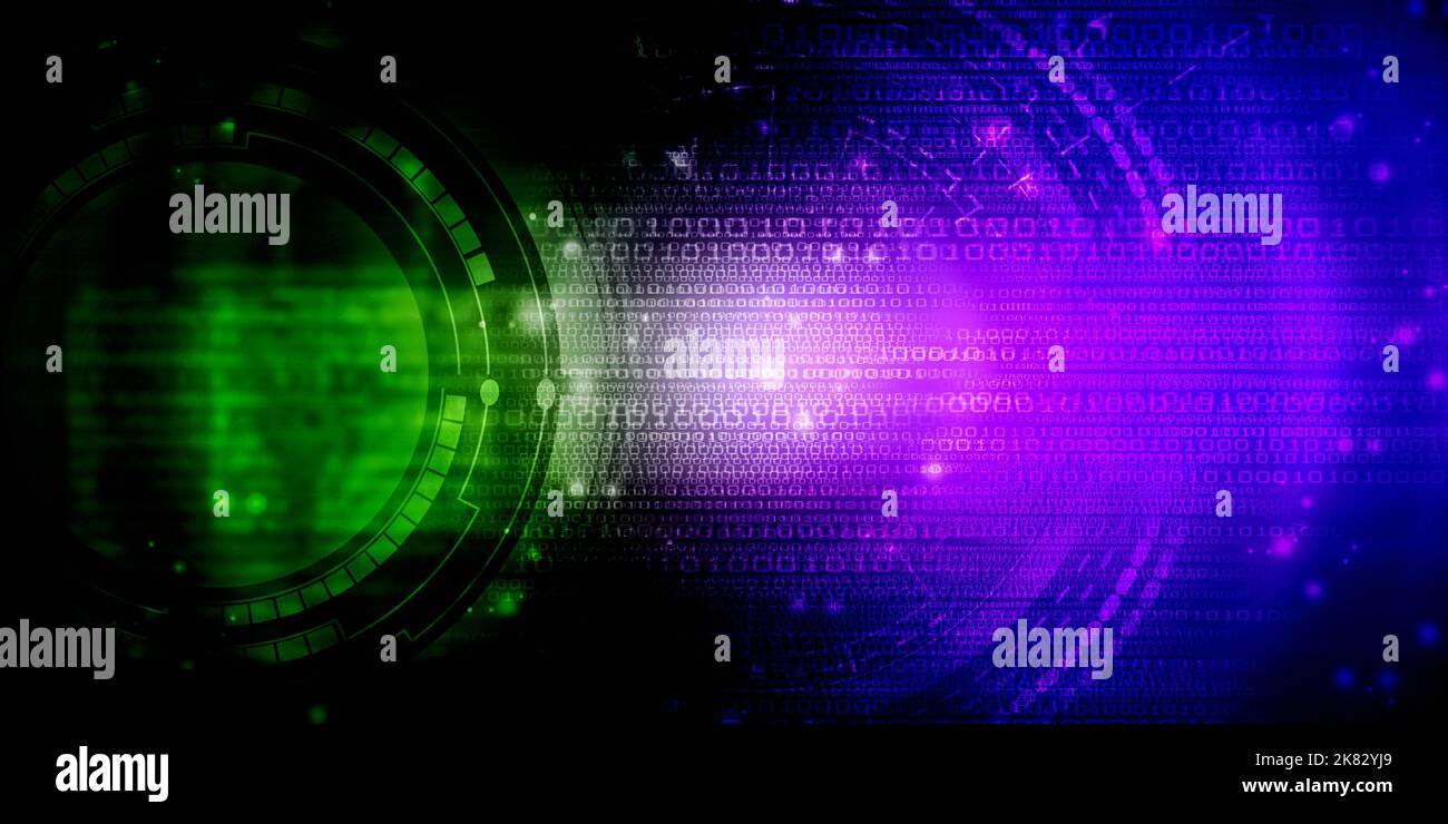 2D illustrazione Abstract futuristico circuito elettronico tecnologia background Foto Stock