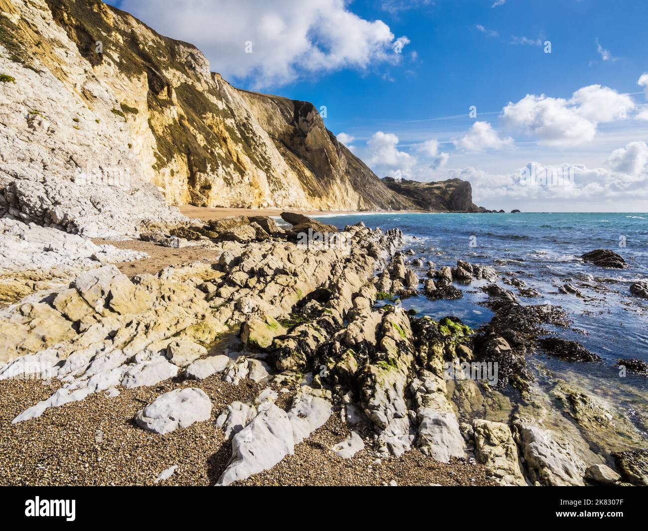 St.Oswald's Bay e Dungy Head sulla Jurassic Coast a Dorset. Foto Stock