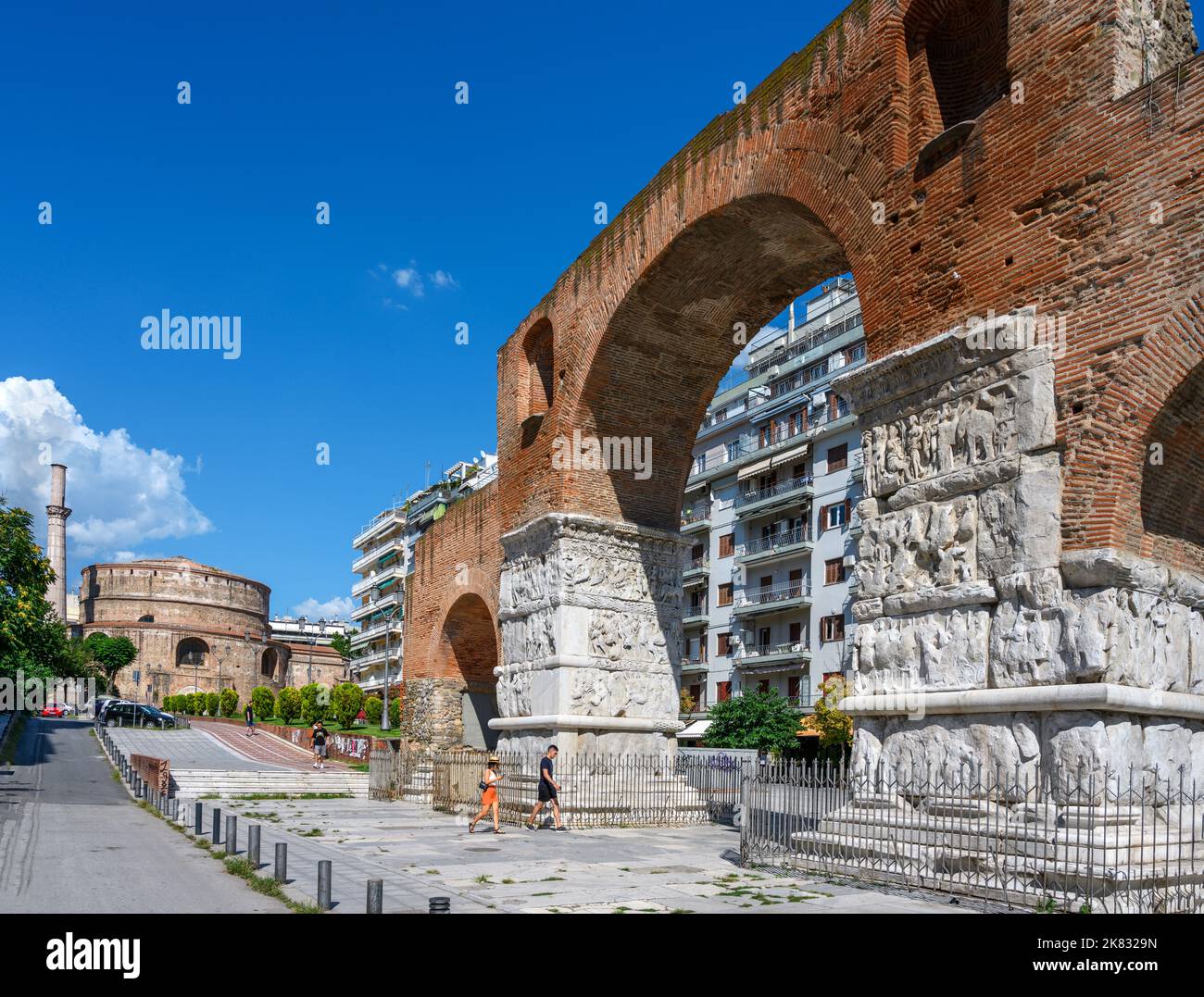 Salonicco. L'Arco di Galerio e la Rotonda di Galerio, Salonicco, Macedonia, Grecia Foto Stock