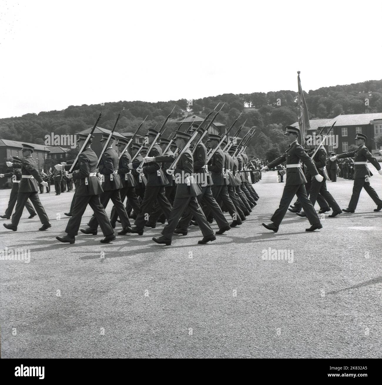 1964, storico, marching, RAF Halton, Buckinghamshire, Inghilterra, Regno Unito. Foto Stock