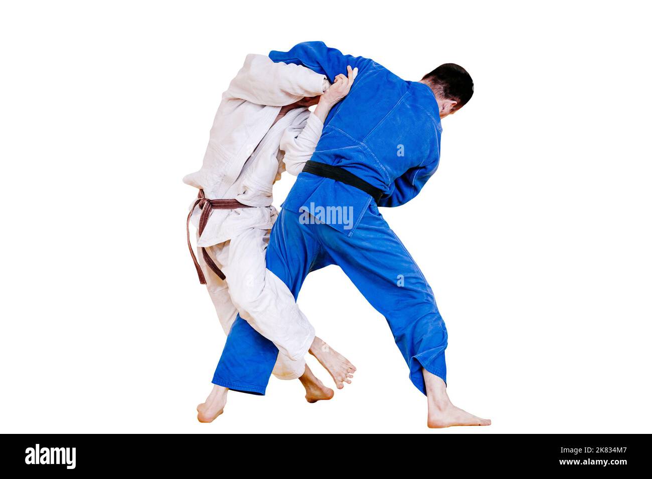 i combattenti di judo combattono nella competizione di judo Foto Stock