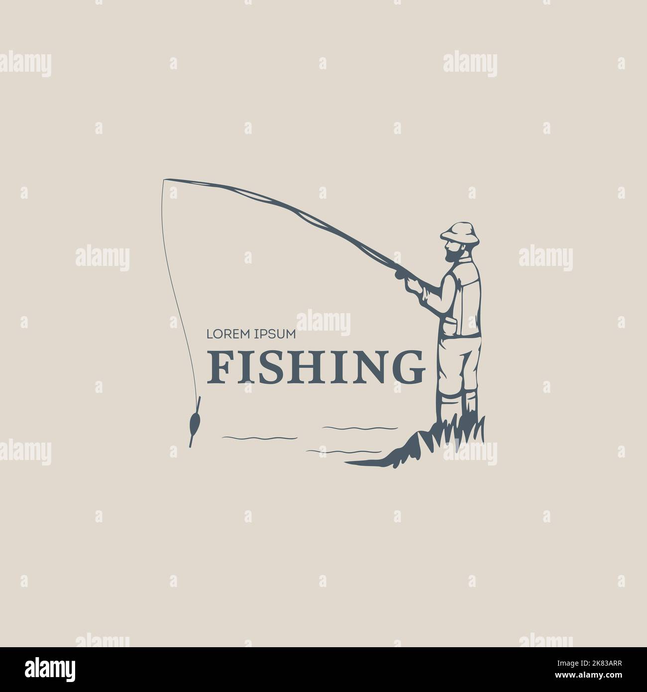 Pesca vettore illustrazione. fisherman Illustrazione Vettoriale