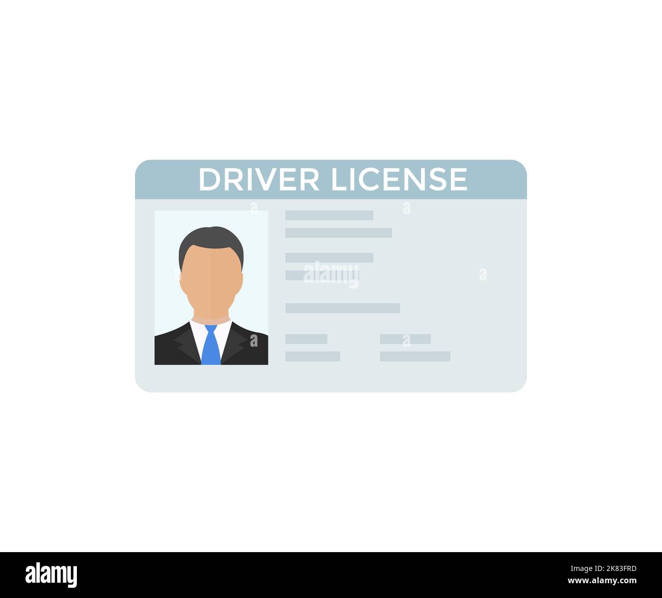 Patente di guida con foto maschile. Design del logo della carta d'identità o di identificazione. Documenti disegno e illustrazione del vettore di identificazione della patente di guida. Illustrazione Vettoriale