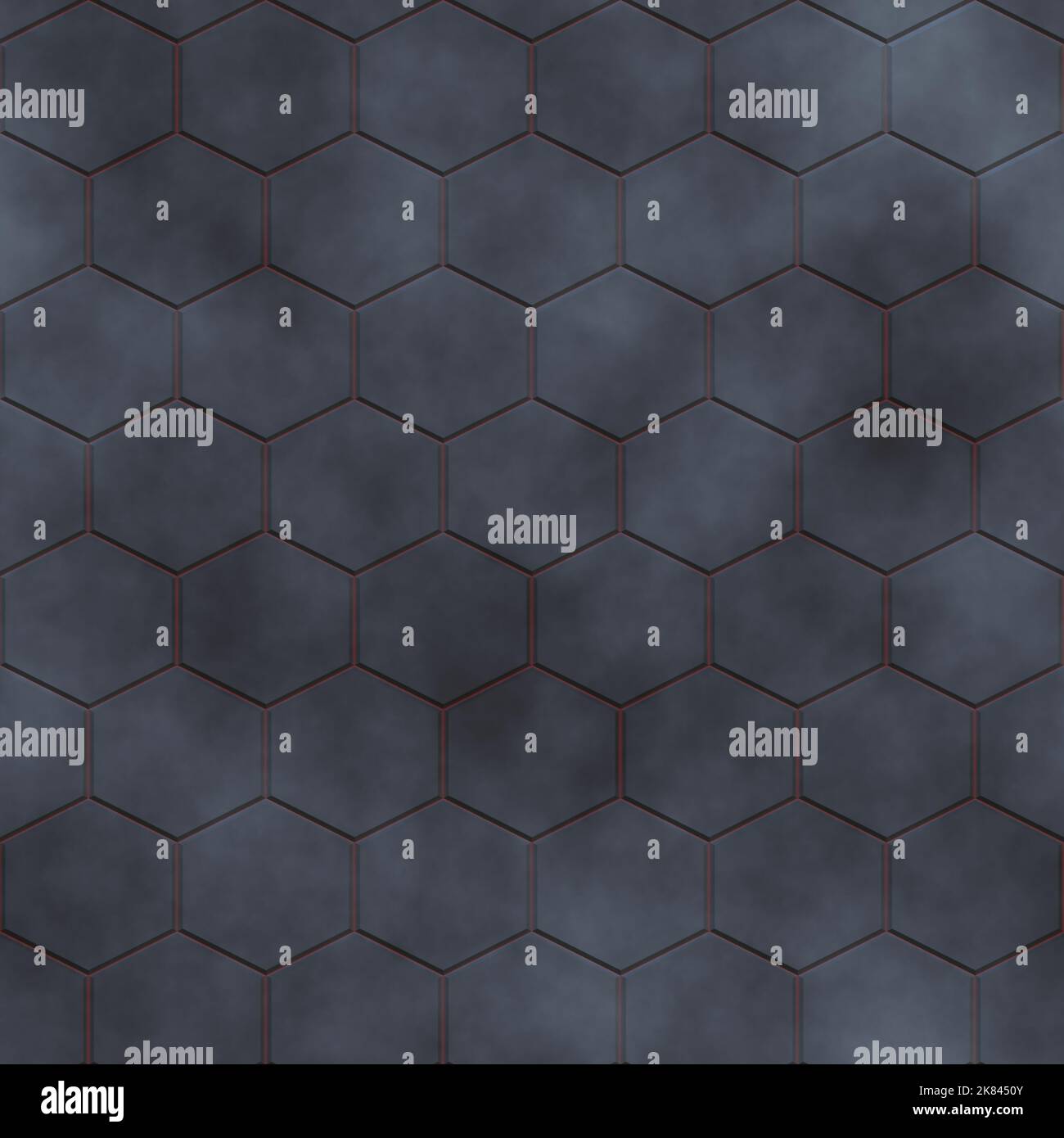 Modello esagonale semplice senza cuciture, alta risoluzione, colore grigio e rosso Foto Stock