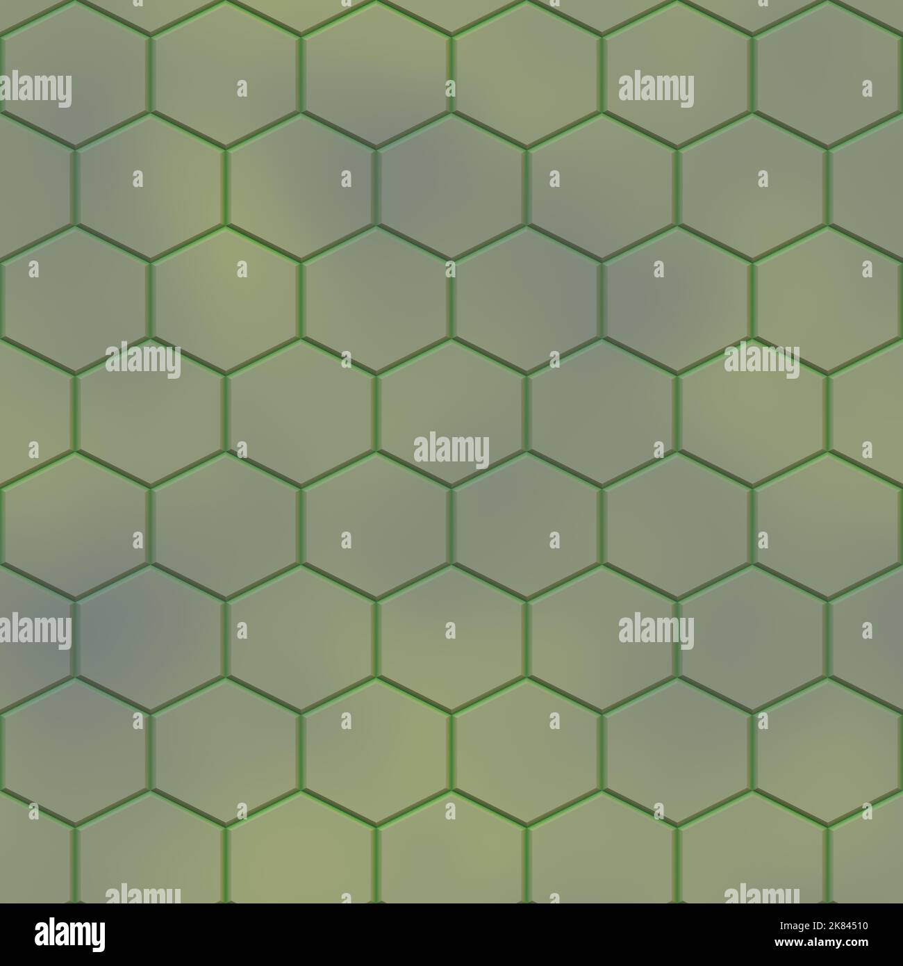 Modello esagonale semplice senza cuciture, alta risoluzione, colore verde e verde chiaro Foto Stock