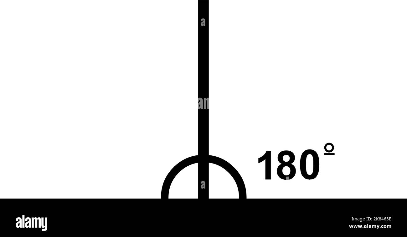 Illustrazione vettoriale di un grafico matematico ad angolo di 180 gradi Illustrazione Vettoriale