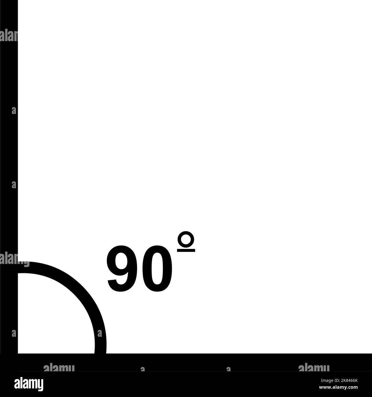 Illustrazione vettoriale di un grafico matematico ad angolo di 90 gradi Illustrazione Vettoriale