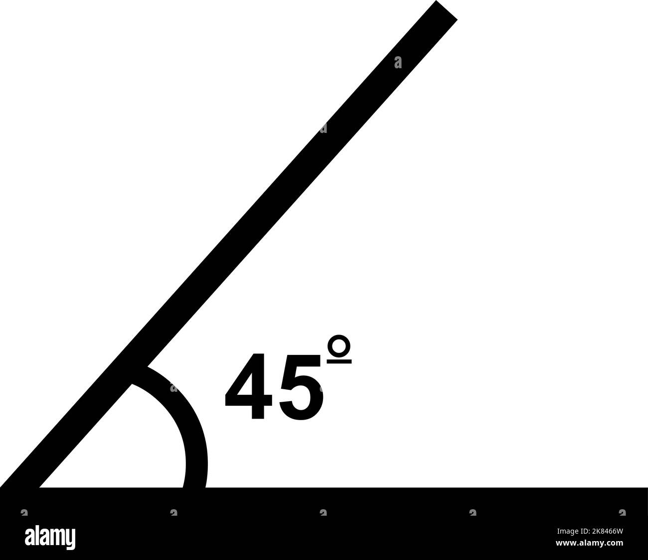 Illustrazione vettoriale di un grafico matematico ad angolo di 45 gradi Illustrazione Vettoriale