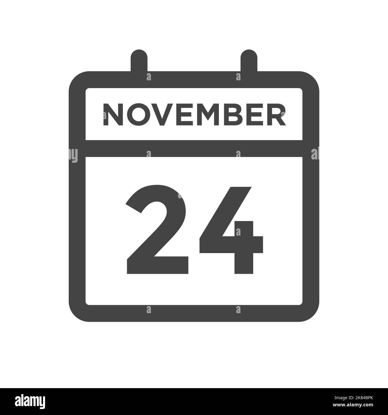Novembre 24 giorno del calendario o data del calendario per la scadenza e l'appuntamento Illustrazione Vettoriale