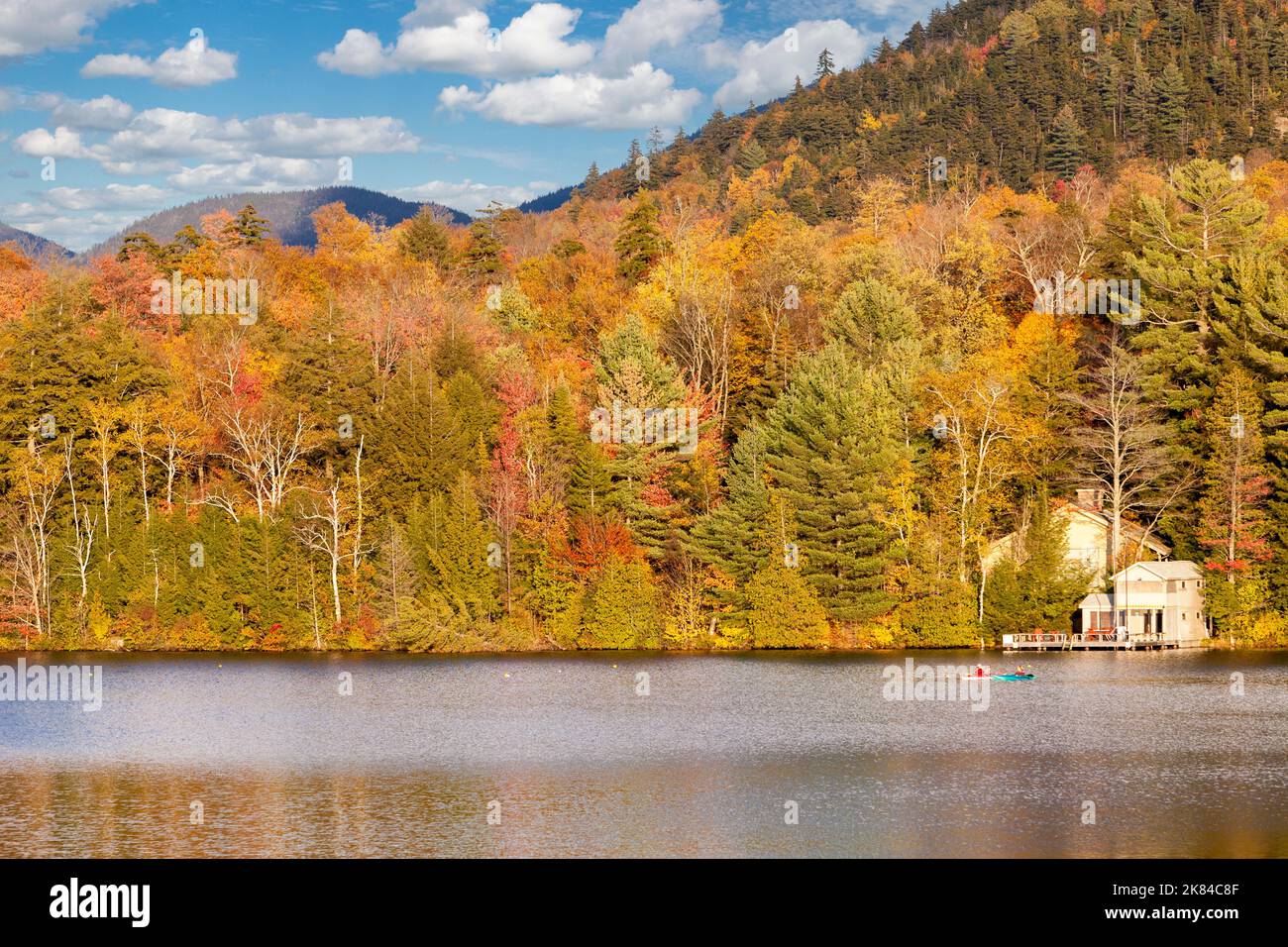 Lake Placid, New York. Mirror Lake. Foto Stock
