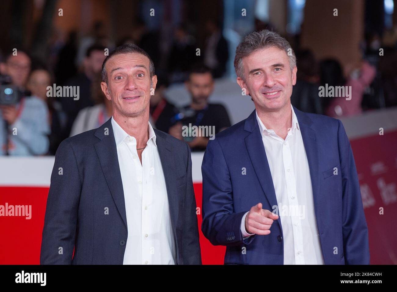 Roma, Italia. 20th Ott 2022. Salvo Ficarra e Valentino Picone assistono al tappeto rosso del film 'la Stranezza' durante l'ottava giornata della diciassettesima edizione di Rome Film Fest, il 20 ottobre 2022 (Foto di Matteo Nardone / Pacific Press) Credit: Pacific Press Media Production Corp./Alamy Live News Foto Stock