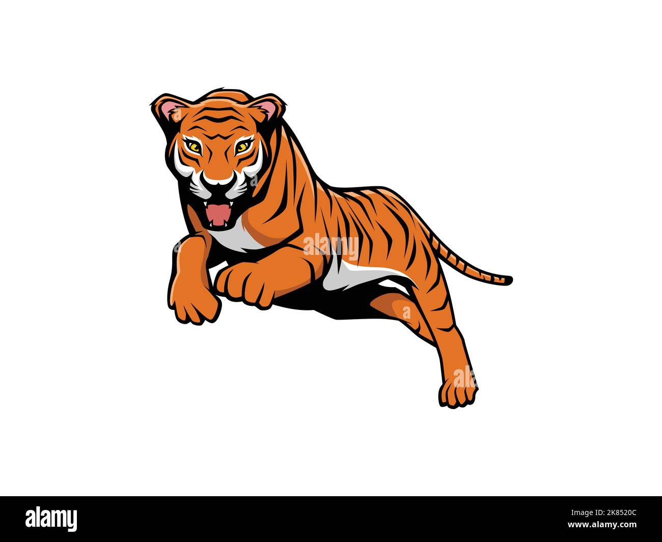 Illustrazione di Tiger Jumping, logo Mascot, vettore, illustrazione Illustrazione Vettoriale