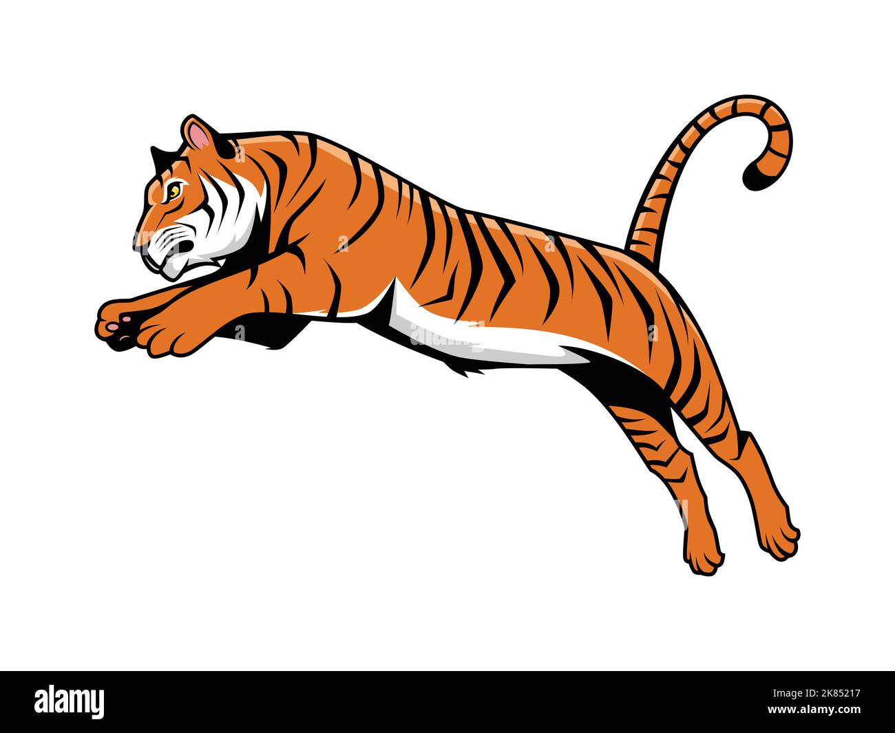 Tiger Jumping Mascot con logo Illustrazione vettoriale, Logo e-Sport Illustrazione Vettoriale
