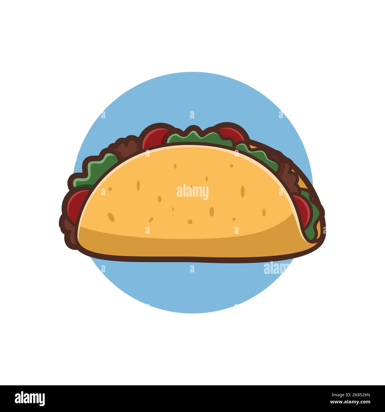 Taco Vector Cartoon Illustrazione - Fast Food Illustrazione - alimenti Doodle art Cartoon Illustrazione Vettoriale