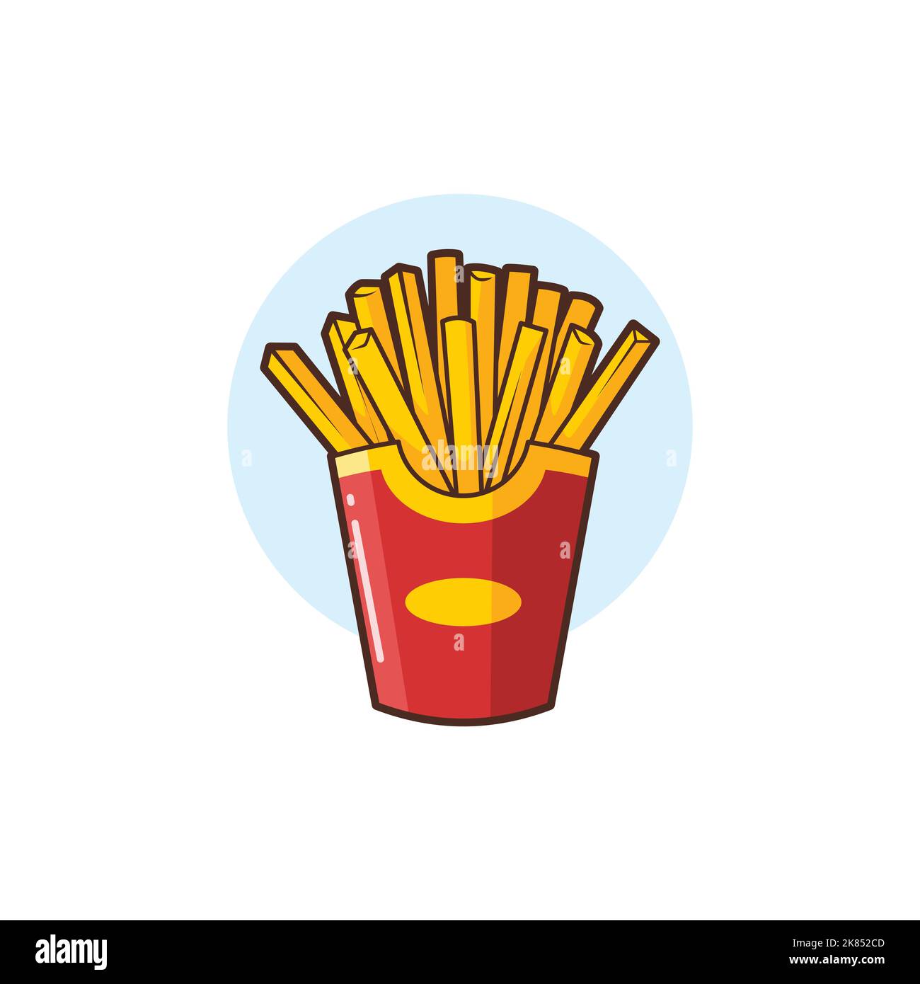 Illustrazione del cartone animato vettoriale di patata French Fries - Illustrazione del fast food Illustrazione Vettoriale