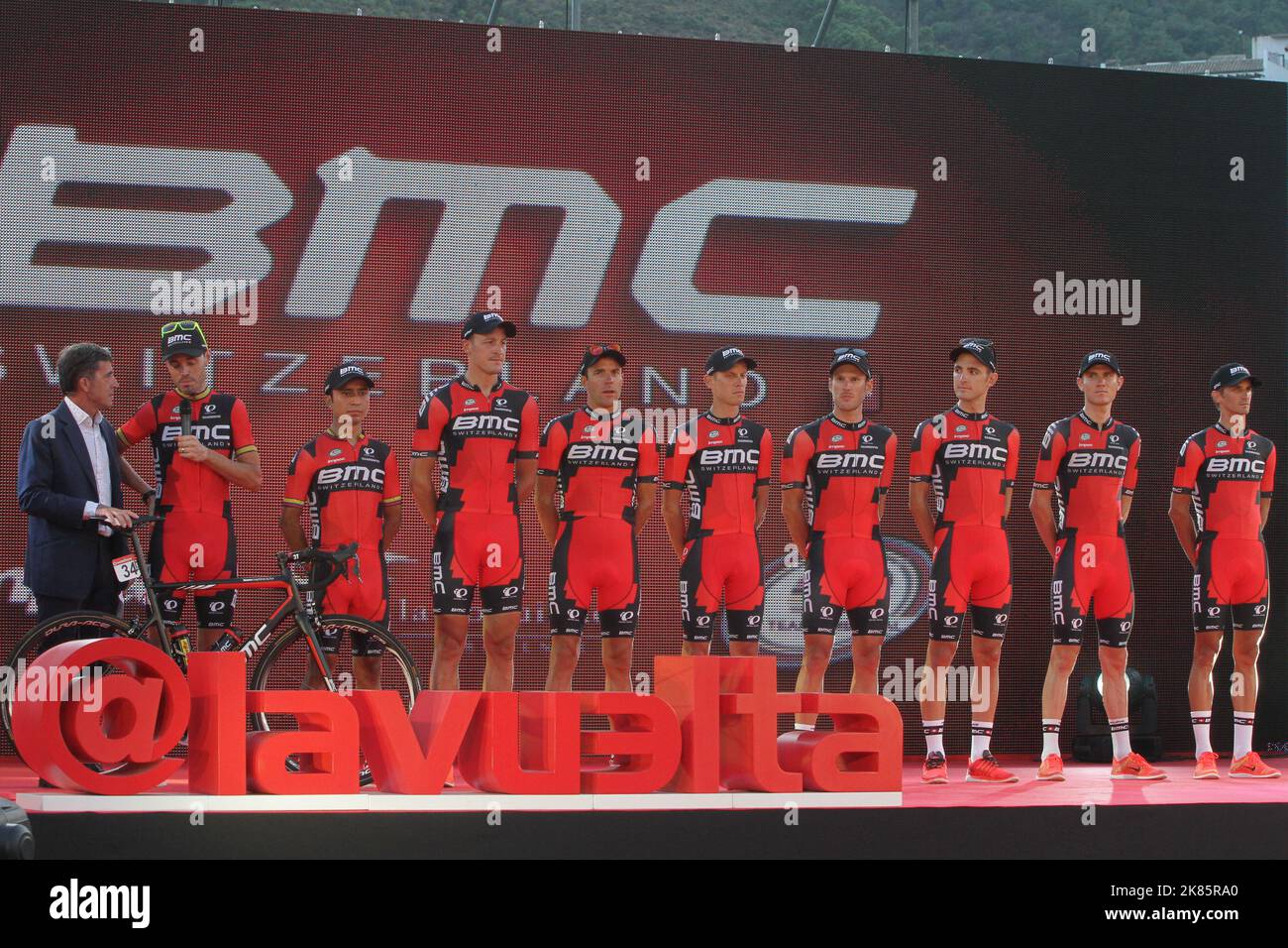 Presentazione del team BMC Vuelta a Espana 2015 Foto Stock
