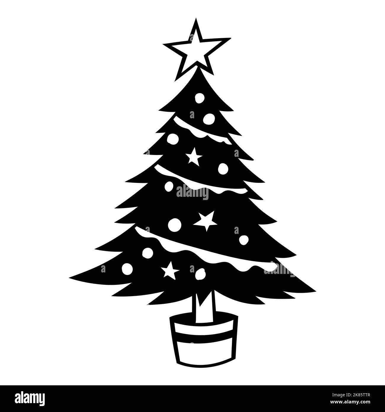 Alberi di natale decorati Vector Illustration per elemento di natale Illustrazione Vettoriale