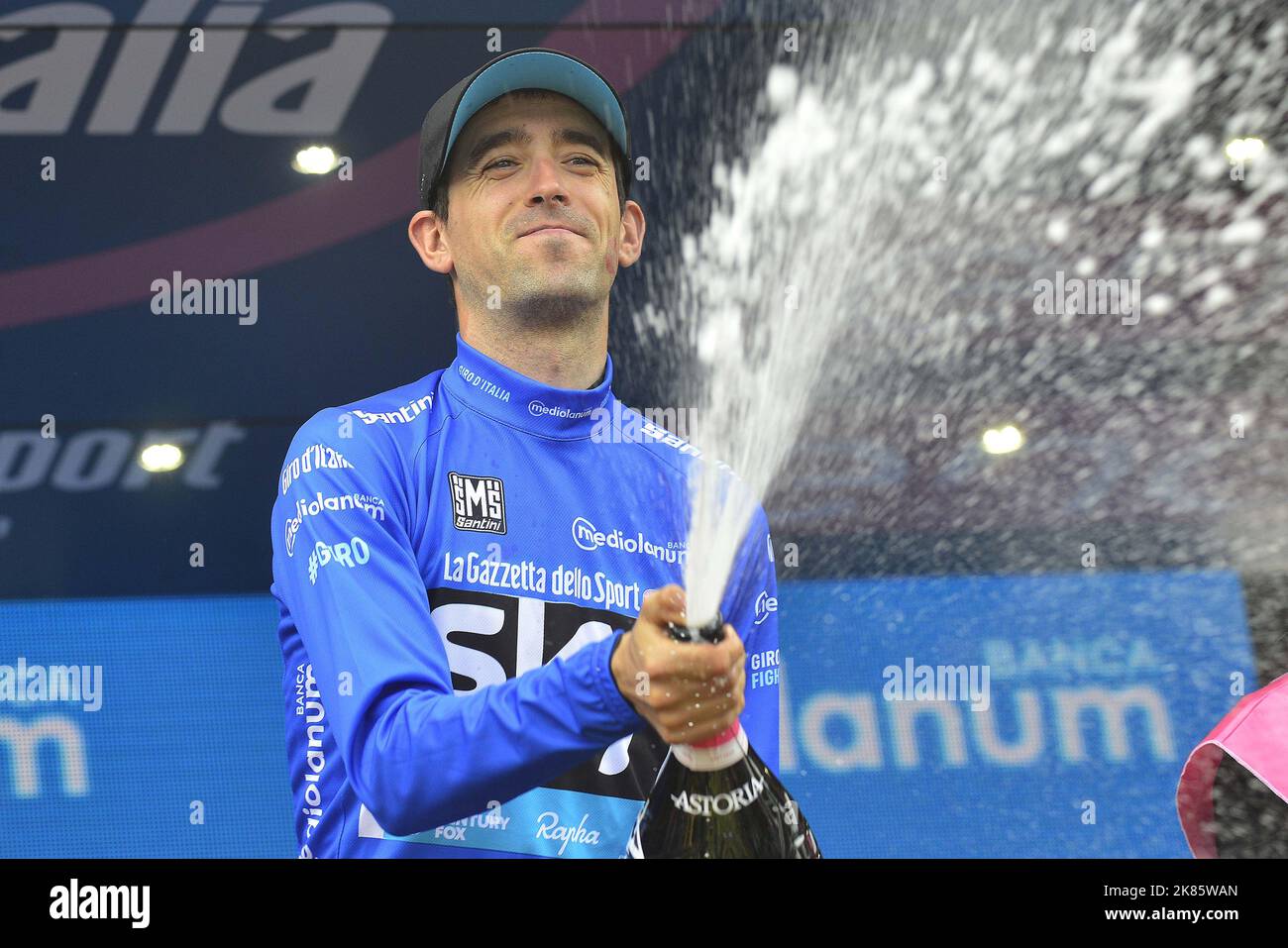 Mikel Nieve vince la maglia blu (leader GPM) Foto Stock