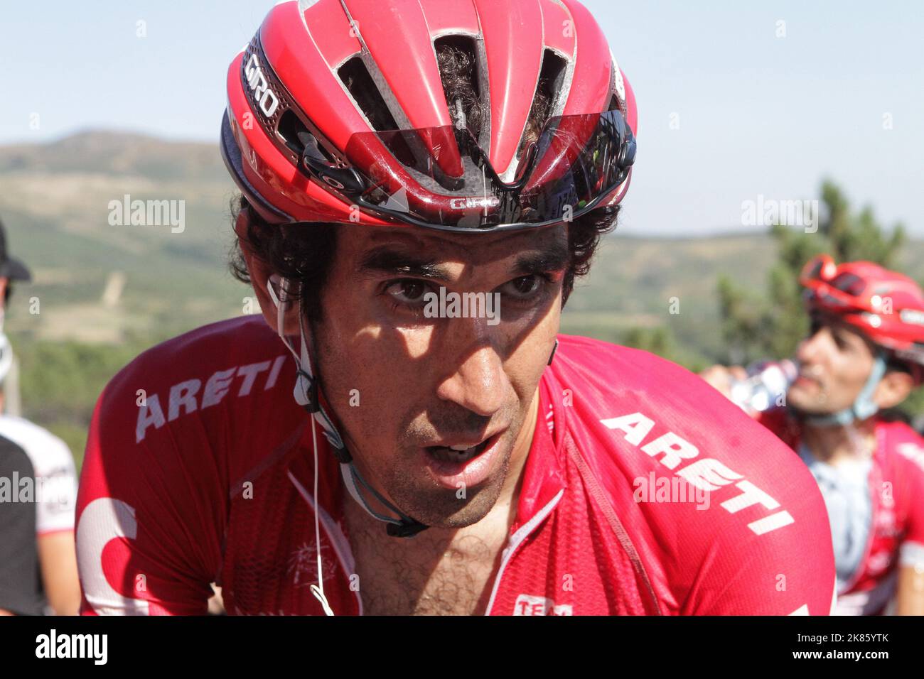 Alberto Losada Katusha dopo il traguardo - tappa 3 - Marin - Mirador Ezaro Foto Stock