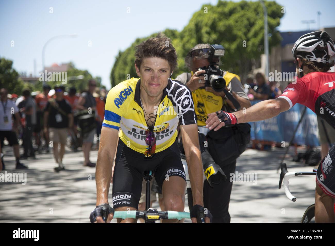 George Bennett alla fine. Stage 7, Amgen Tour of California, Pasadena, CA 20 maggio 2017 Foto Stock