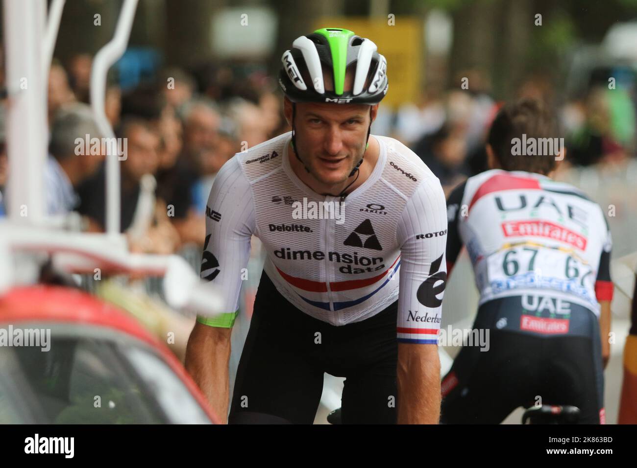 Steve Cummings di Team Dimension Data durante la 9th tappa del Tour de France 2017 Foto Stock