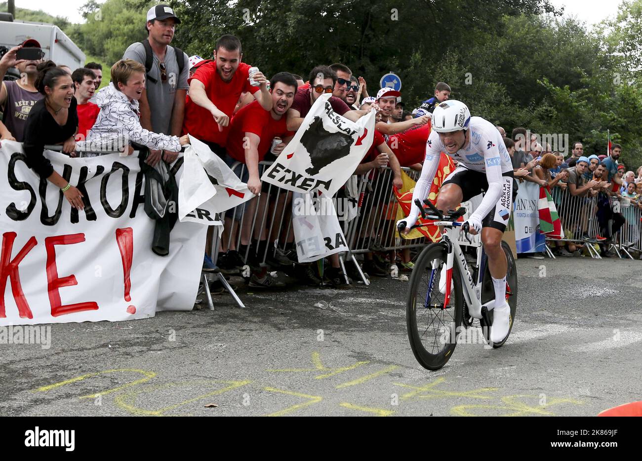 Tour de France 2018 fase 20 - Saint-Pee-sur-Nivelle a Espelette. PPierre Roger Latour Foto Stock