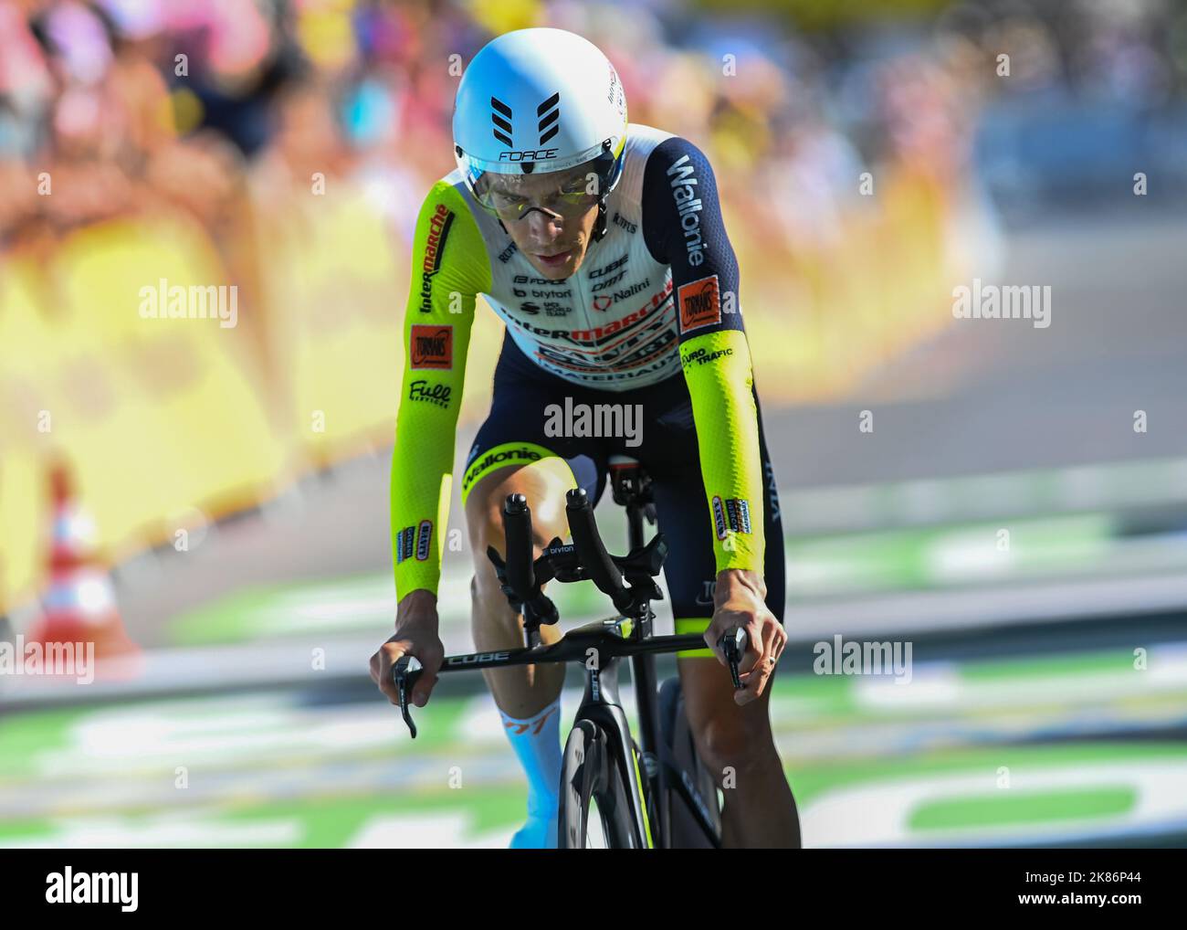 Louis MEINTJES, intermarchÃ© - Wanty - Gobert MatÃ©riaux in azione durante la fase 20 del Tour De France, Lacapelle-Marival a Rocamadour, sabato 23rd luglio 2022 Credit: Pete Goding/Godingimages/PA Images Foto Stock