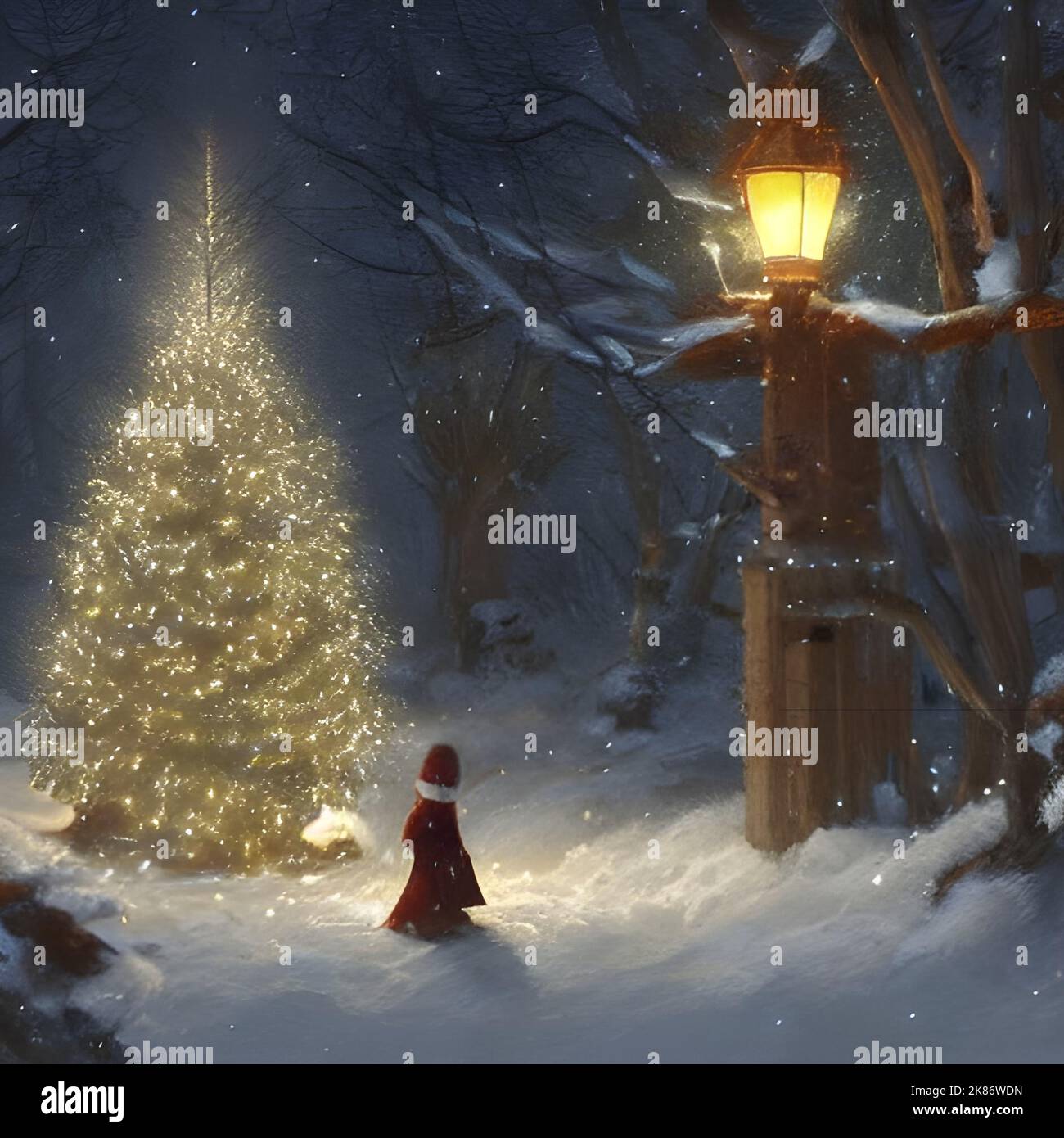 Un'illustrazione di scena di Natale Foto Stock