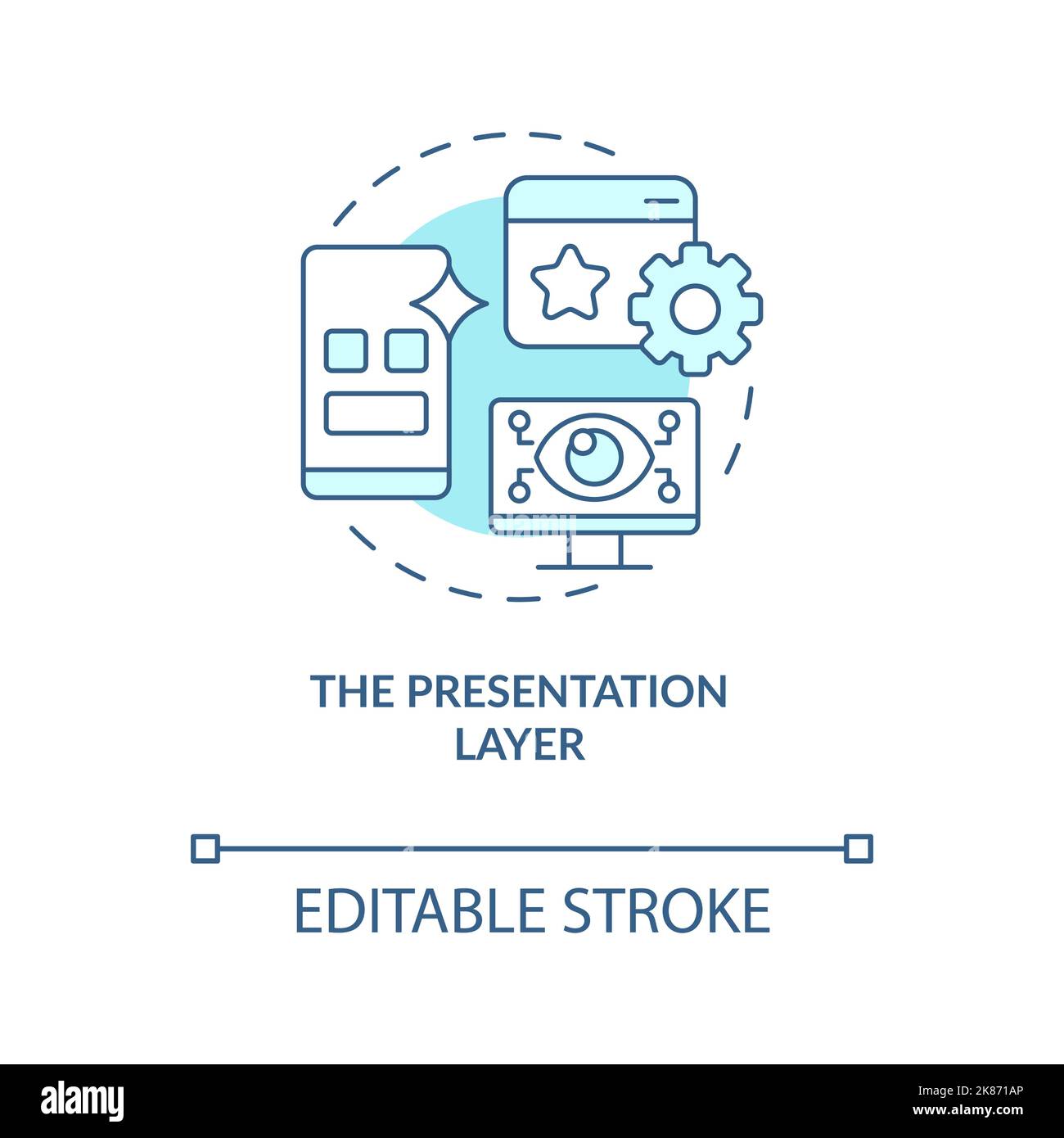 Icona del concetto turchese del livello di presentazione Illustrazione Vettoriale