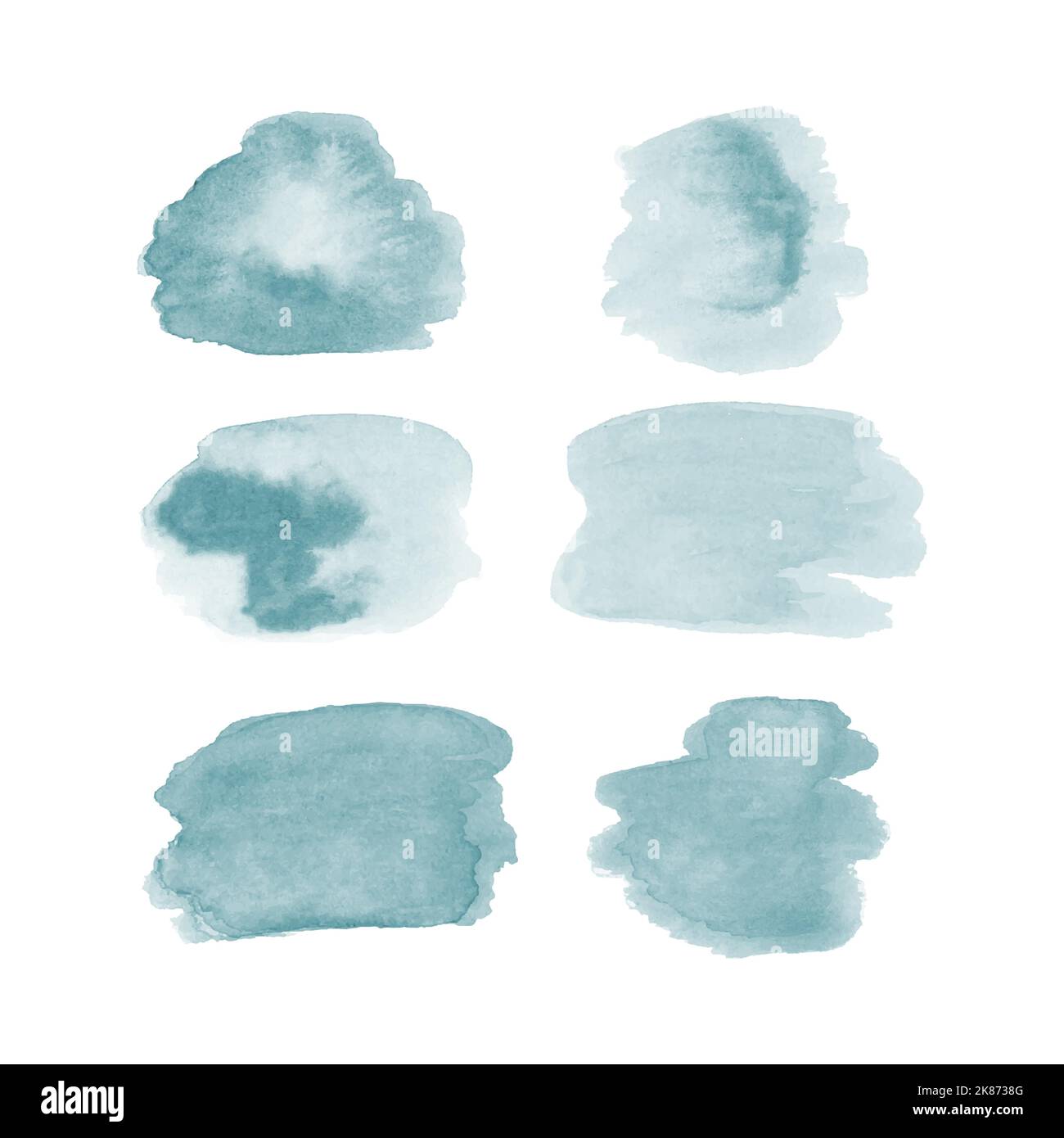 Set di pennelli blu watercolor per il design. Illustrazione vettoriale Illustrazione Vettoriale