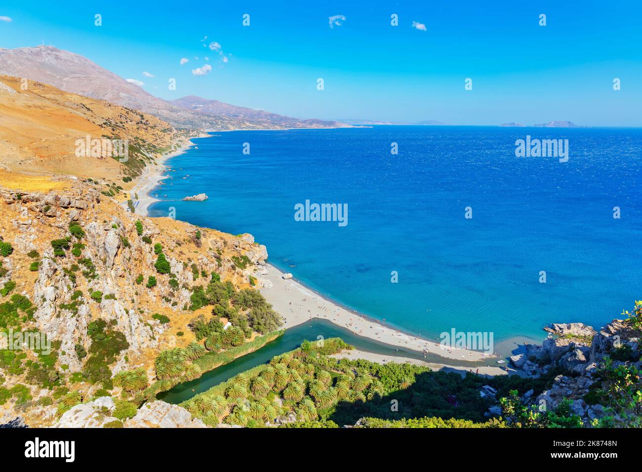 Preveli Beach, Rethymno, Creta, Isole greche, Grecia, Europa Foto Stock