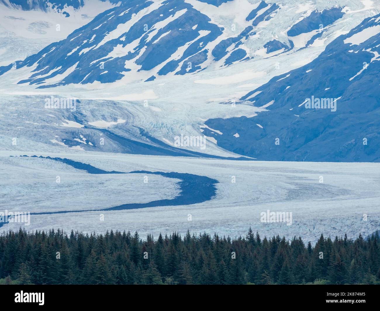 Un ghiacciaio a Resurrection Bay, porta d'ingresso ai fiordi di Kenai nel Kenai Fjords National Park, Alaska, Stati Uniti d'America, Nord America Foto Stock