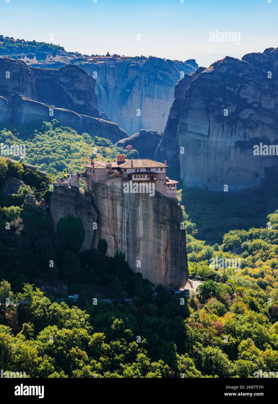 Monastero di Rousanou, Meteora, patrimonio dell'umanità dell'UNESCO, Tessaglia, Grecia, Europa Foto Stock