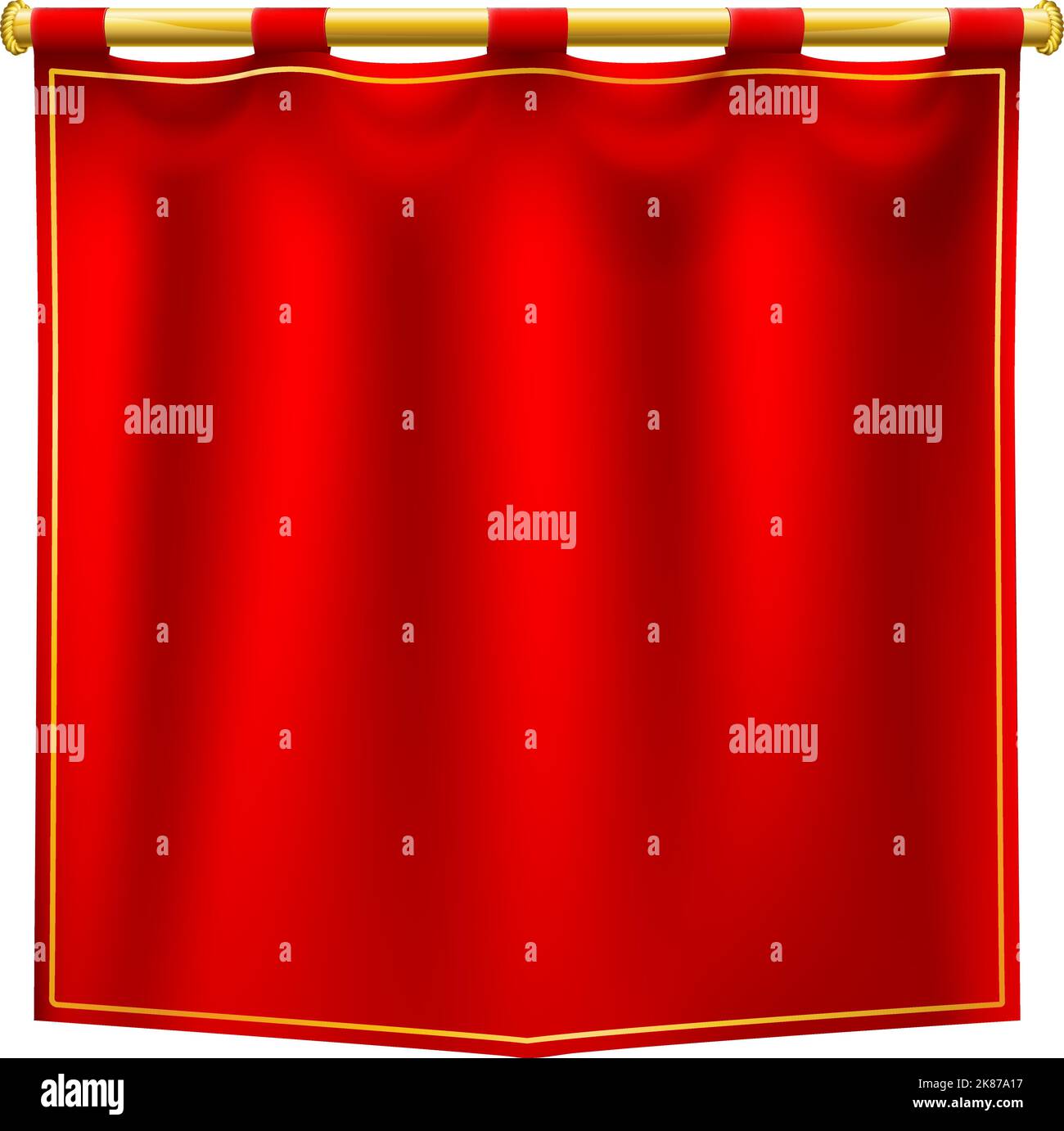 Bandiera medievale Royal Cavaliere Rosso segno di bandiera Illustrazione Vettoriale