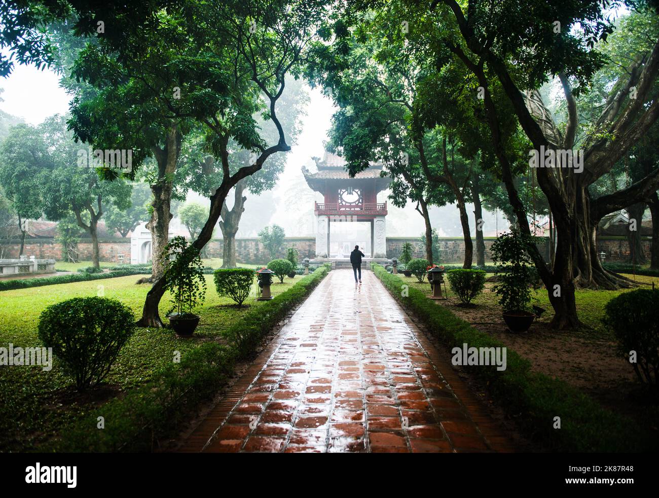 Tempio della Letteratura, Hanoi, Vietnam, sud-est asiatico Foto Stock