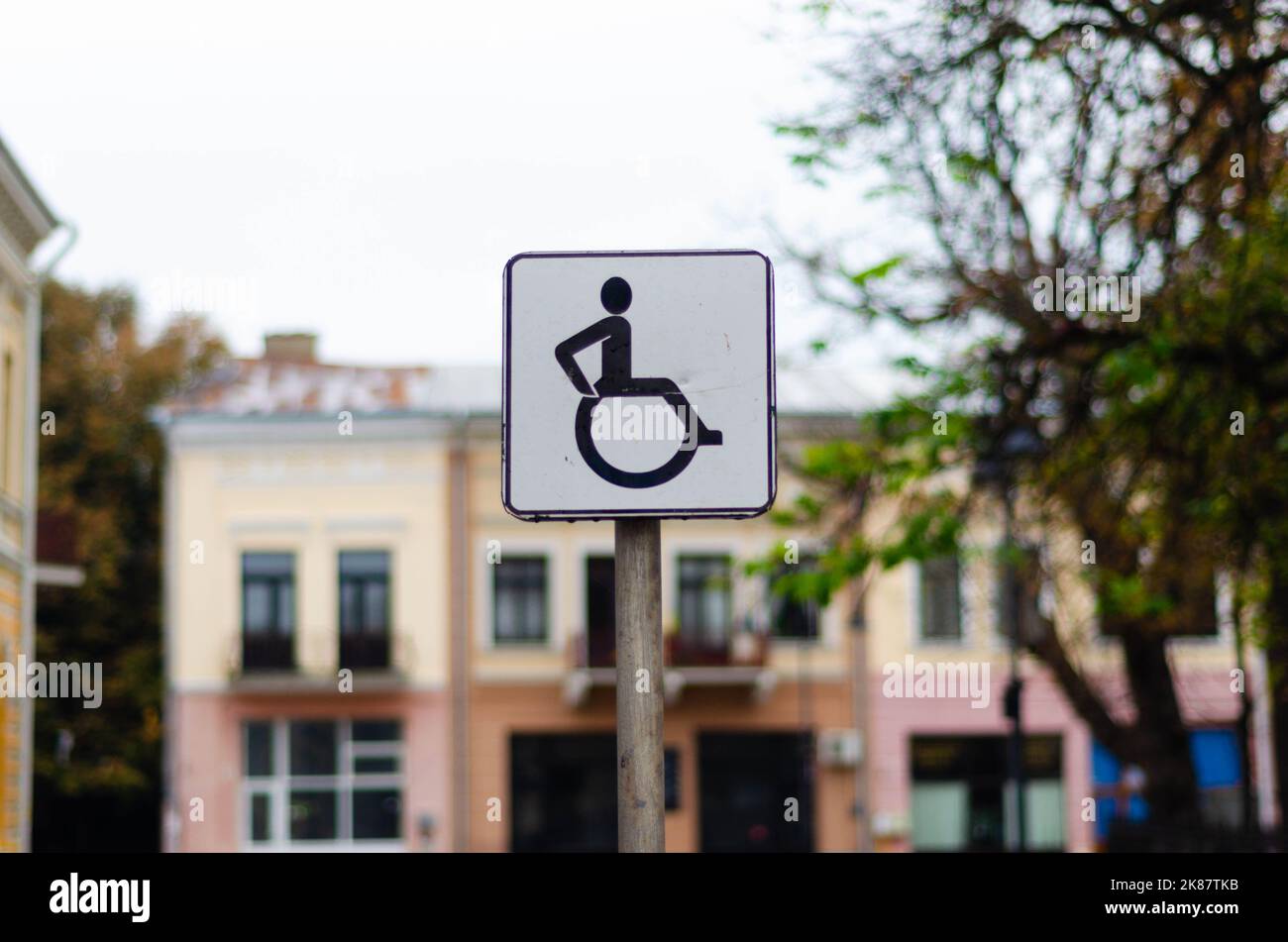 Cartello parcheggio per disabili Foto Stock