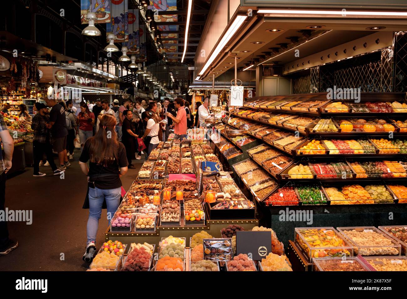 Il mercato della Boqueria a Barcellona, Spagna Foto Stock
