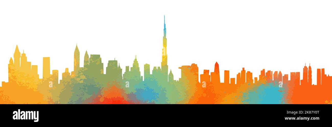 Città colorata. Linea astratta della città. Illustrazione vettoriale Illustrazione Vettoriale