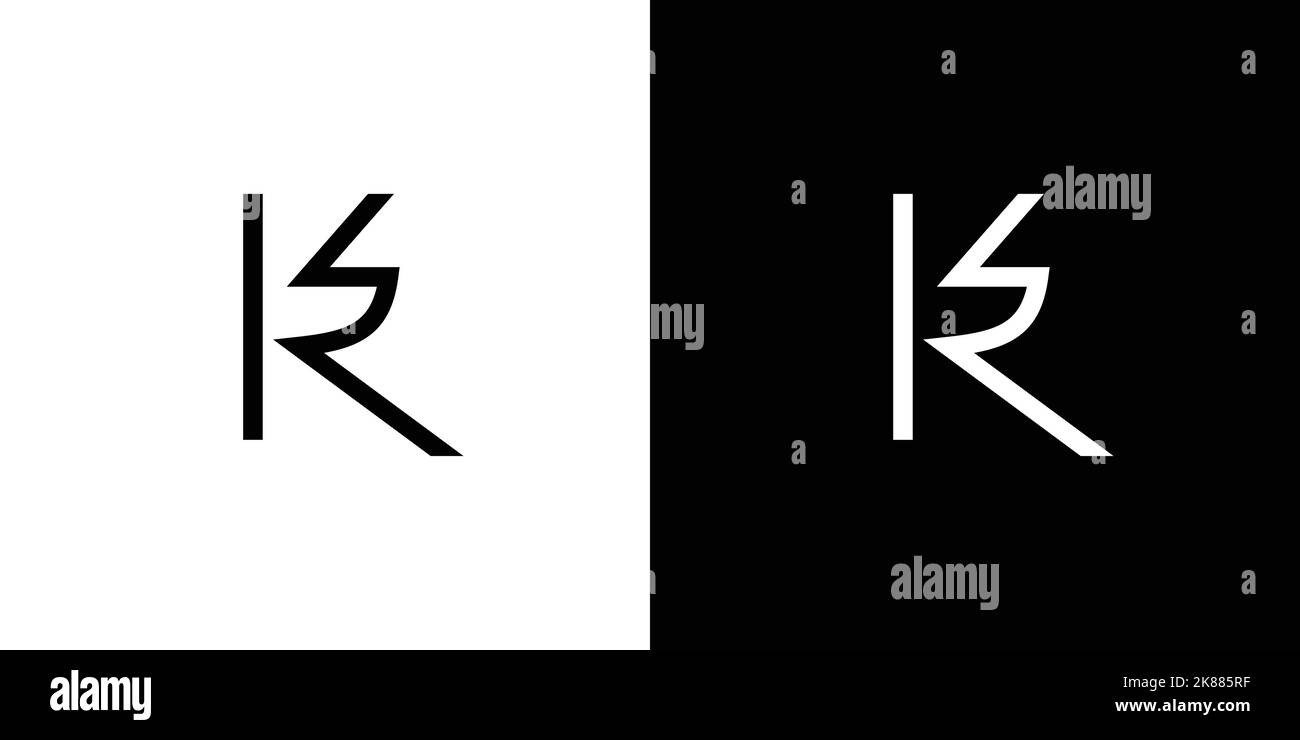 Lettera semplice e moderna KR sigla design logo Illustrazione Vettoriale